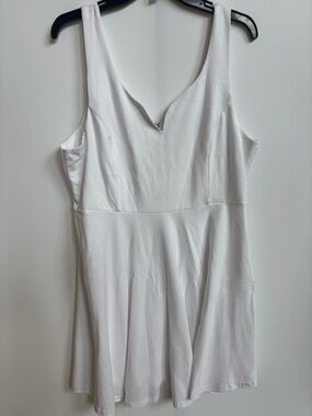 Laughido Women's White Mini Casual Dress, XL